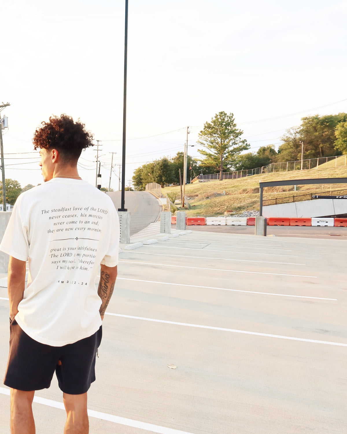 DAWN tee worn, back verse