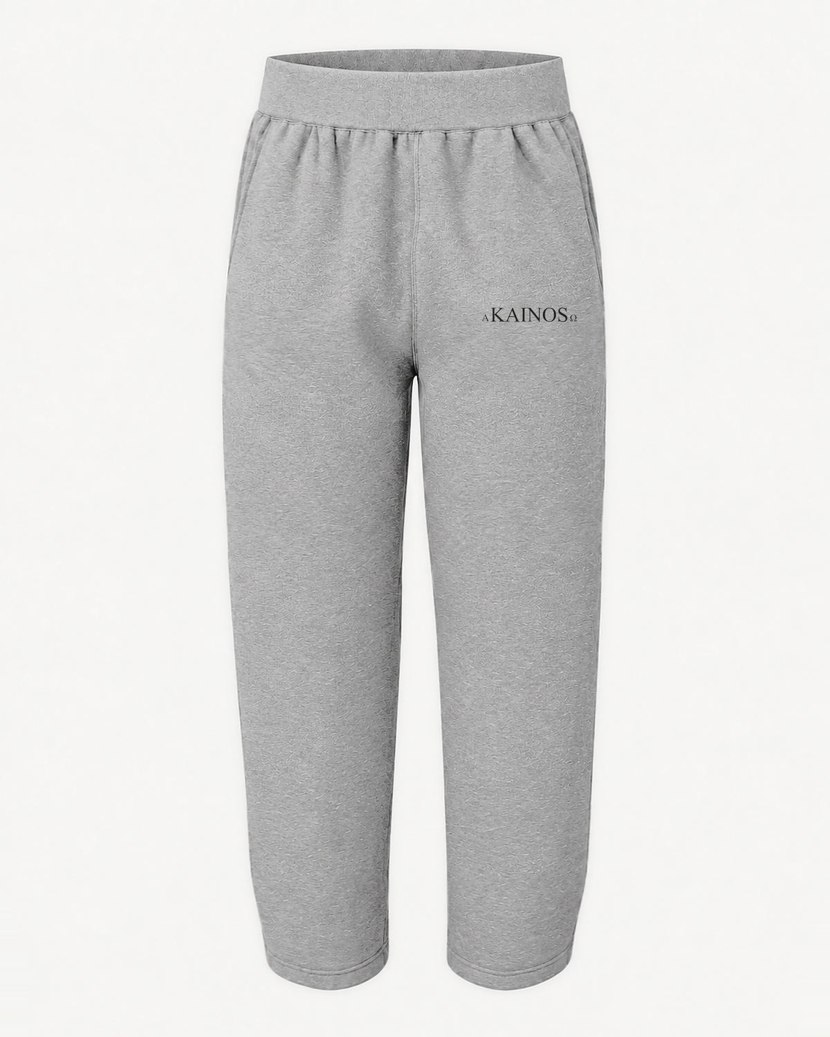 KAINOS sweatpant in oxford grey with the lockup on the thigh
